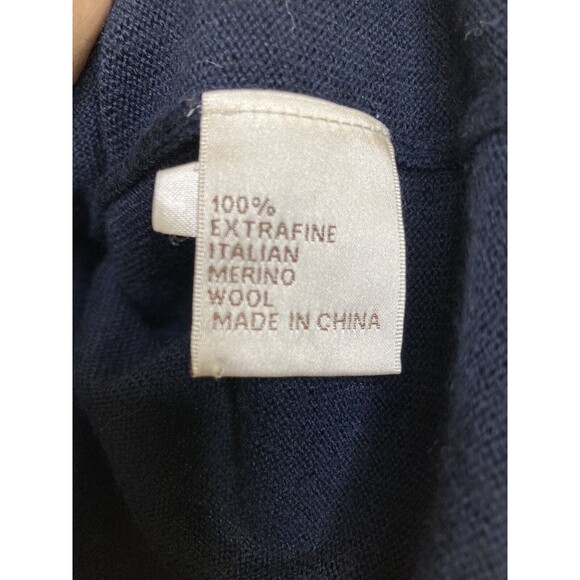 Peter Millar Size XL Merino Wool V-Neck Pullover Sweater Navy Blue - Picture 10 of 11